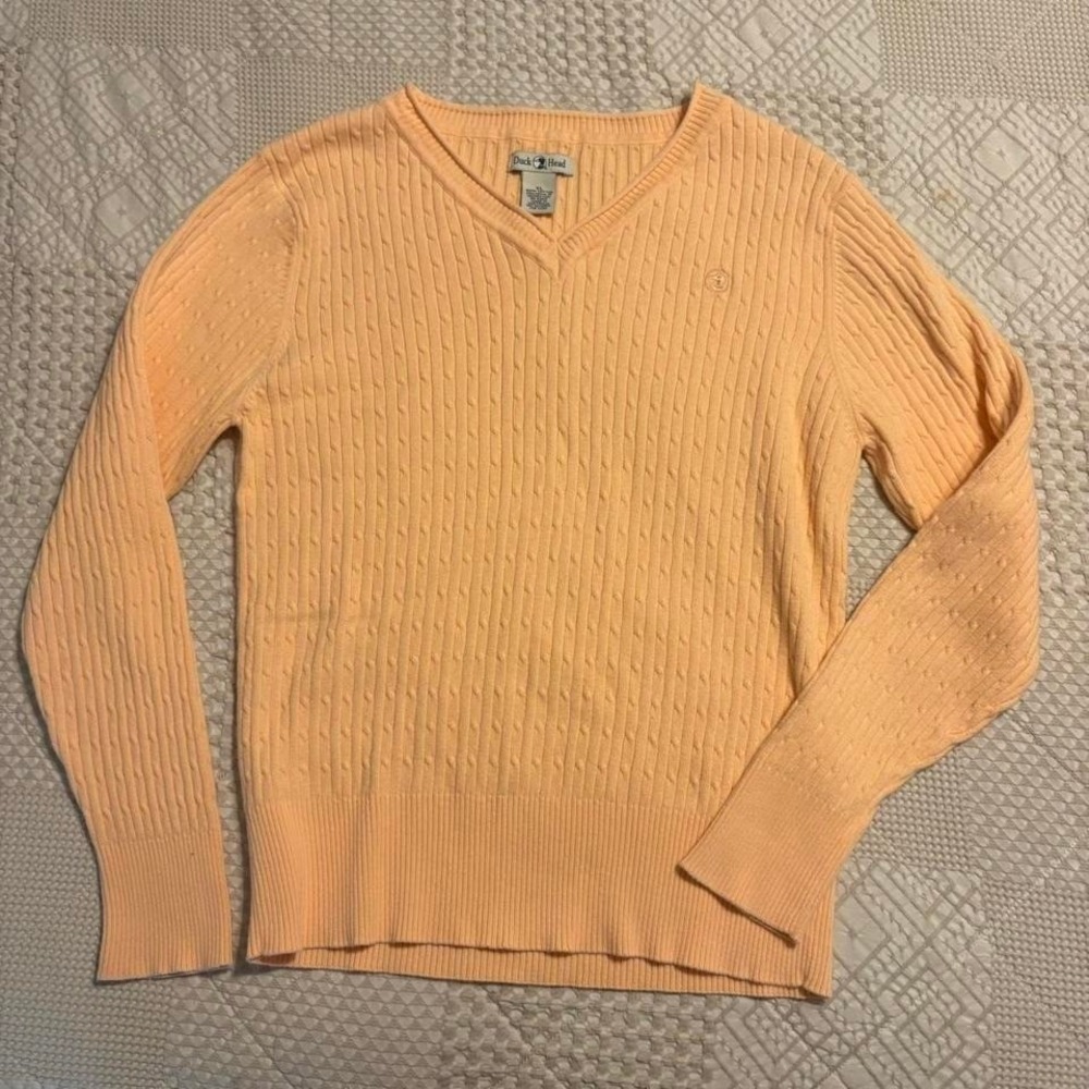 VTG Duck Head Pinky Orange cable knit sweater